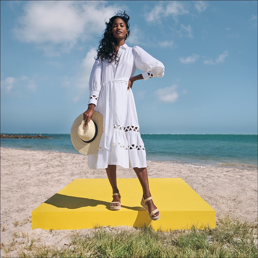 Lisa Marie Fernandez for Target White Cut Out Long Sleeve Dress